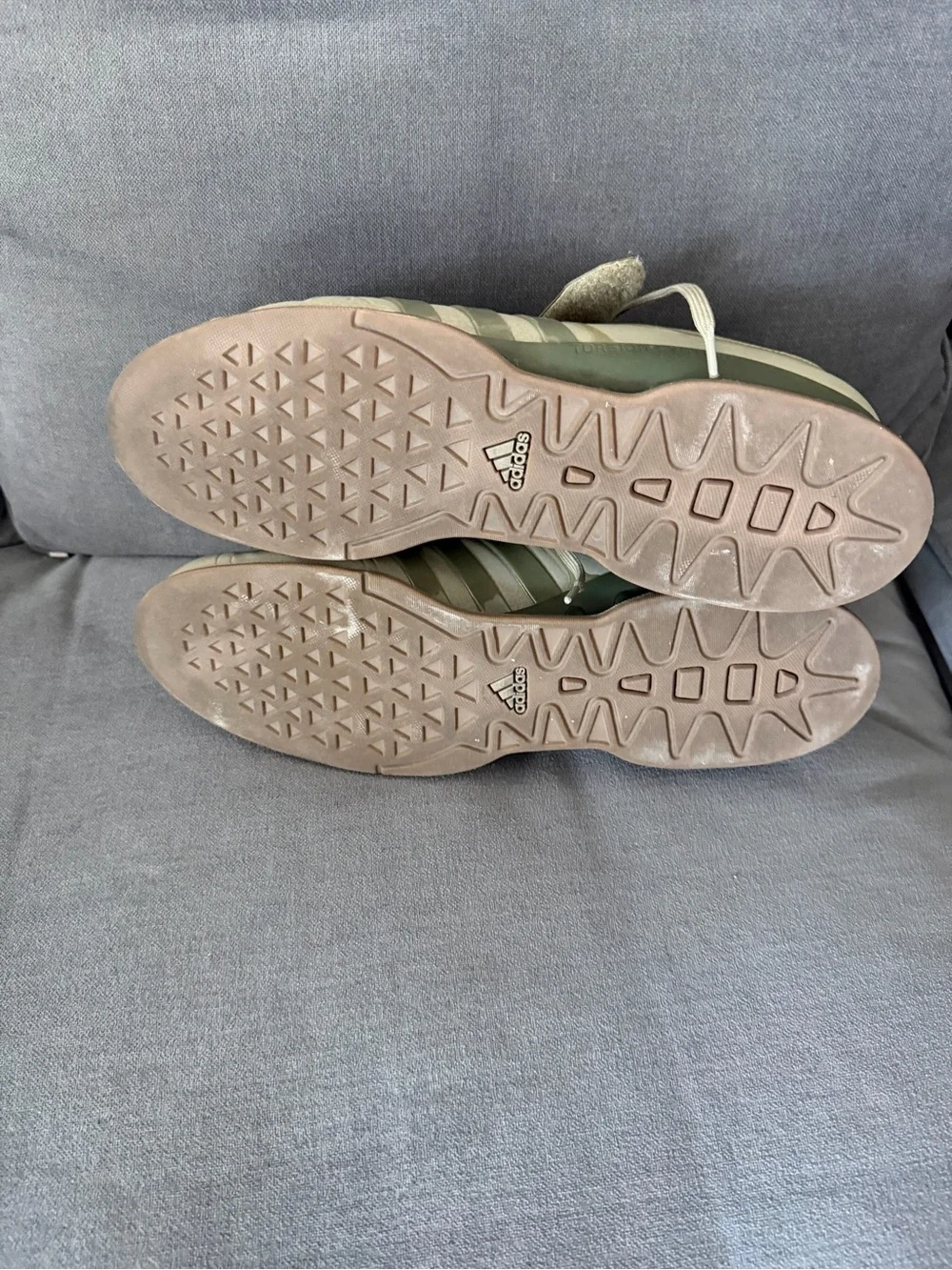 adidas Men’s Tan and Olive Weightlifting Shoes with Heel Strap